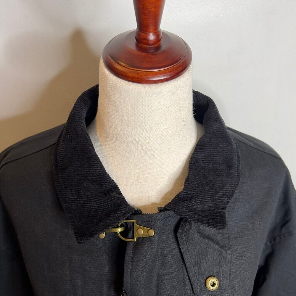 Madewell x Alpha Industries $265 Waxed Cotton Car Coat Black Size M NS730 - Picture 12 of 16